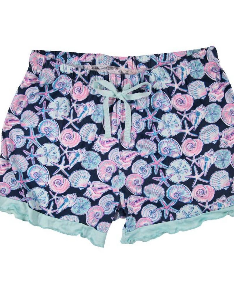 Front of a model wearing a size XL-XXL Women'S Lounge Short In Shell Pink in Shell Pink by Simply Southern. | dia_product_style_image_id:356786